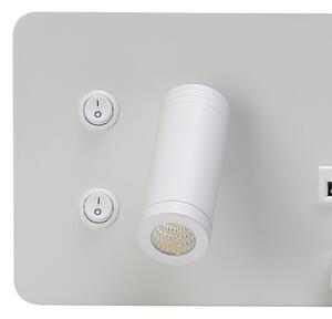 Immax 08285L-LED Applique con ripiano, USB e ricarica wireless LED/3W/230V + LED/3W