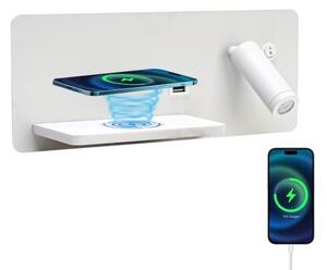 Immax 08286L-LED Applique con ripiano, USB e ricarica wireless LED/3W/230V + LED/3W