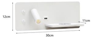 Immax 08285L-LED Applique con ripiano, USB e ricarica wireless LED/3W/230V + LED/3W