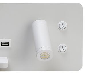 Immax 08286L-LED Applique con ripiano, USB e ricarica wireless LED/3W/230V + LED/3W