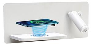 Immax 08286L-LED Applique con ripiano, USB e ricarica wireless LED/3W/230V + LED/3W