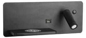 Immax 08288L-LED Applique con ripiano, USB e ricarica wireless LED/3W/230V + LED/3W