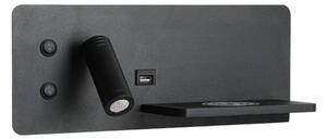 Immax 08287L-LED Applique con ripiano, USB e ricarica wireless LED/3W/230V + LED/3W