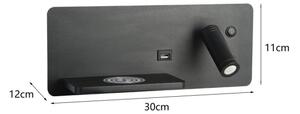 Immax 08288L-LED Applique con ripiano, USB e ricarica wireless LED/3W/230V + LED/3W