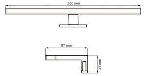 Illuminazione a LED per specchi da bagno MILOS LED/5W/230V 4000K 30 cm IP44 nero