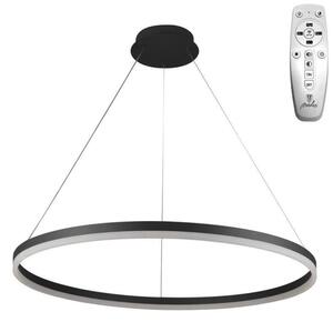 Brilagi - Lampadario LED dimmerabile a sospensione con cavo CIRCLE LED/55W/230V 3000-6500K nero + telecomando