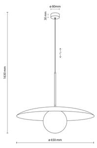 Lampadario a sospensione con filo SLATE 1xE27/15W/230V diametro 65 cm beige
