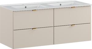 Mobile Bagno 120 Cm Cashmere Opaco Con Lavabo 4 Cassetti