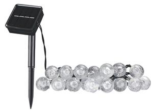 LED Solare catena decorativa BUBBLE GLASS 20xLED/8 funzioni 4,85 m 600 mAh IP44