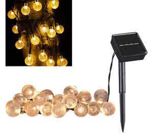 LED Solare catena decorativa BUBBLE GLASS 20xLED/8 funzioni 4,85 m 600 mAh IP44