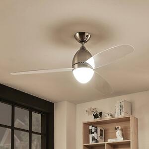 Lindby Ventilatore da soffitto Piara, luce, trasparente