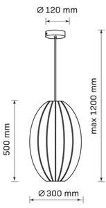 Lampadario a sospensione con filo KAREI 1xE27/20W/230V diametro 30 cm bianco