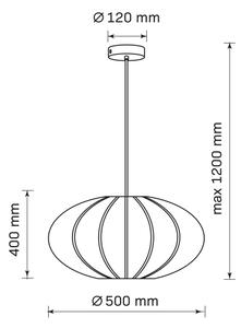 Lampadario a sospensione con filo KINU 1xE27/20W/230V diametro 50 cm bianco