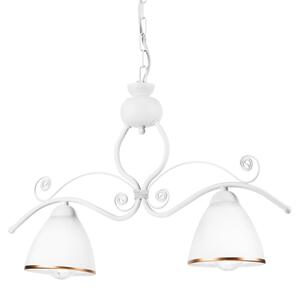 Lampadario a sospensione con catena RETRO 2xE27/60W/230V bianco opaco
