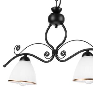 Lampadario a sospensione con catena RETRO 2xE27/60W/230V opaco nero