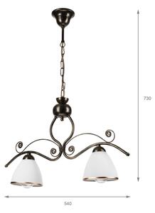 Lampadario a sospensione con catena RETRO 2xE27/60W/230V bronzo/patina