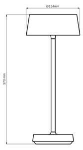 Lampada da tavolo LED dimmerabile CASABLANCA LED/3,4W/5V USB 3600 mAh IP44 nero