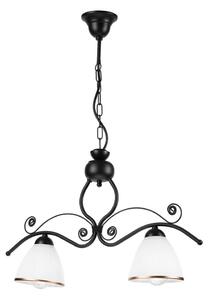 Lampadario a sospensione con catena RETRO 2xE27/60W/230V opaco nero