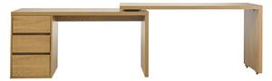 Scrivania modulabile con contenitori finitura legno chiaro rovere L153-269 cm MELVIN
