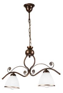 Lampadario a sospensione con catena RETRO 2xE27/60W/230V rame/patina