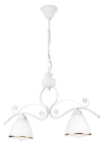 Lampadario a sospensione con catena RETRO 2xE27/60W/230V bianco opaco
