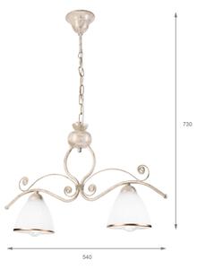 Lampadario a sospensione con catena RETRO 2xE27/60W/230V oro/patina