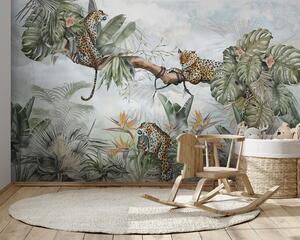 Carta da parati Tigri ai tropici, Carta da parati per Bambini, u95709 : Uwalls.it