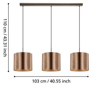 Eglo 39357 - Lampadario a sospensione con filo SAGANTO 1 3xE27/60W/230V rame