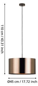 Eglo 39356 - Lampadario a sospensione con filo SAGANTO 1 1xE27/60W/230V rame