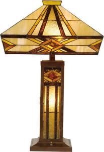 Clayre & Eef Lampada da tavolo Tiffany 42x42x71 cm Vetro beige marrone