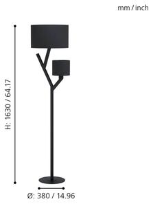 Eglo 39889 - Lampada da terra BALNARIO 2xE27/40W/230V