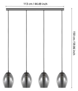 Eglo 39566 - Lampadario a sospensione con filo ESTANYS 4xE27/60W/230V fumé