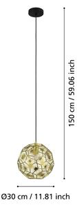Eglo 39754 - Lampadario su filo SKOURA 1xE27/60W/230V d. 30 cm