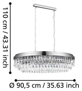 Eglo 39494 - Lampadario su catena VALPARAISO 10xE14/40W/230V cromo luminoso