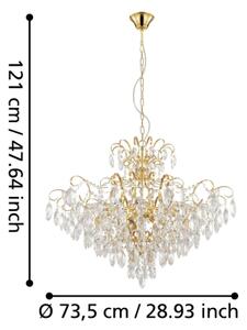Eglo 39606 - Lampadario su catena FENOULLET 9xE14/25W/230V dorato