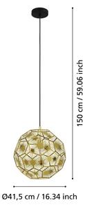 Eglo 39755 - Lampadario su filo SKOURA 1xE27/60W/230V d. 41 cm