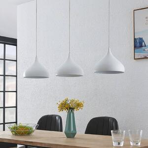 Lampada a sospensione Lindby Elamira, bianco, alluminio, 133 cm, a 3 luci