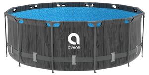 Piscina in acciaio Super Black Wood AVENLI 366 x 100 cm