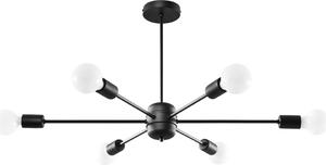 Lampadario TEMBO nero 6xE27x60W in metallo, dimensioni: 46x66x86 cm, IP20, Pure Lume