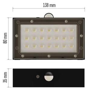 LED Proiettore solare con sensore di movimento LED/3,7V 1200mAh 4000K IP65 nero