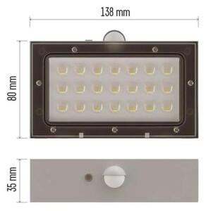 LED Proiettore solare con sensore di movimento LED/3,7V 1200mAh 4000K IP65 bianco