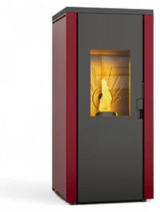 Stufa a pellet in acciaio 9.2 Kw A+ con uscita fumi posteriore e pressostato Queen 92 EVO 5.0 - Bordeaux