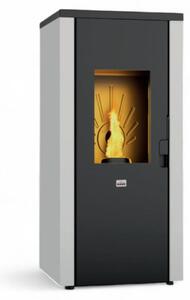Stufa a pellet in acciaio 7 Kw con uscita fumi posteriore e dispositivo antiscoppio A+ Queen 77 EVO 5.0 - Bianco