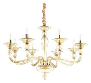 Ideal Lux - Lampadario a sospensione con catena DANIELI 8xE14/40W/230V diametro 85 cm ottone