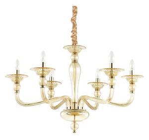 Ideal Lux - Lampadario a sospensione con catena DANIELI 6xE14/40W/230V diametro 85 cm ottone