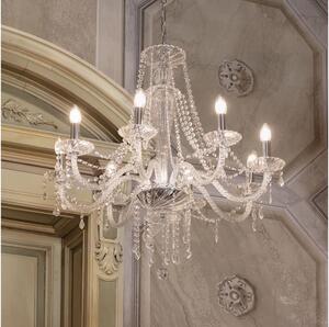 Ideal Lux - Lampadario di cristallo a sospensione con catena AMADEUS 8xE14/40W/230V diametro 80 cm limpido