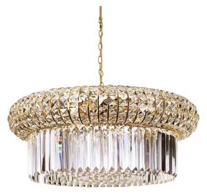 Ideal Lux - Lampadario di cristallo a sospensione con catena NABUCCO 16xE14/40W/230V diametro 70 cm oro