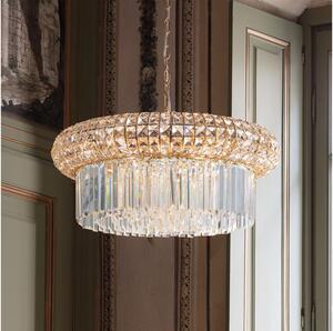 Ideal Lux - Lampadario di cristallo a sospensione con catena NABUCCO 12xE14/40W/230V diametro 60 cm oro