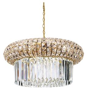 Ideal Lux - Lampadario di cristallo a sospensione con catena NABUCCO 12xE14/40W/230V diametro 60 cm oro