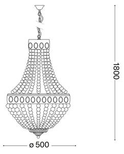 Ideal Lux - Lampadario a sospensione con catena MONET 6xE14/40W/230V diametro 50 cm bianco